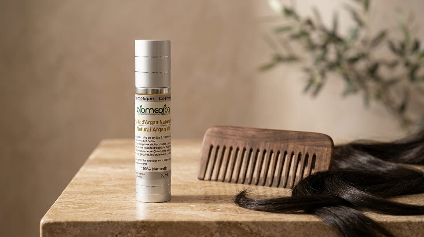 Huile d'argan sur cheveux - Biomedica Maroc