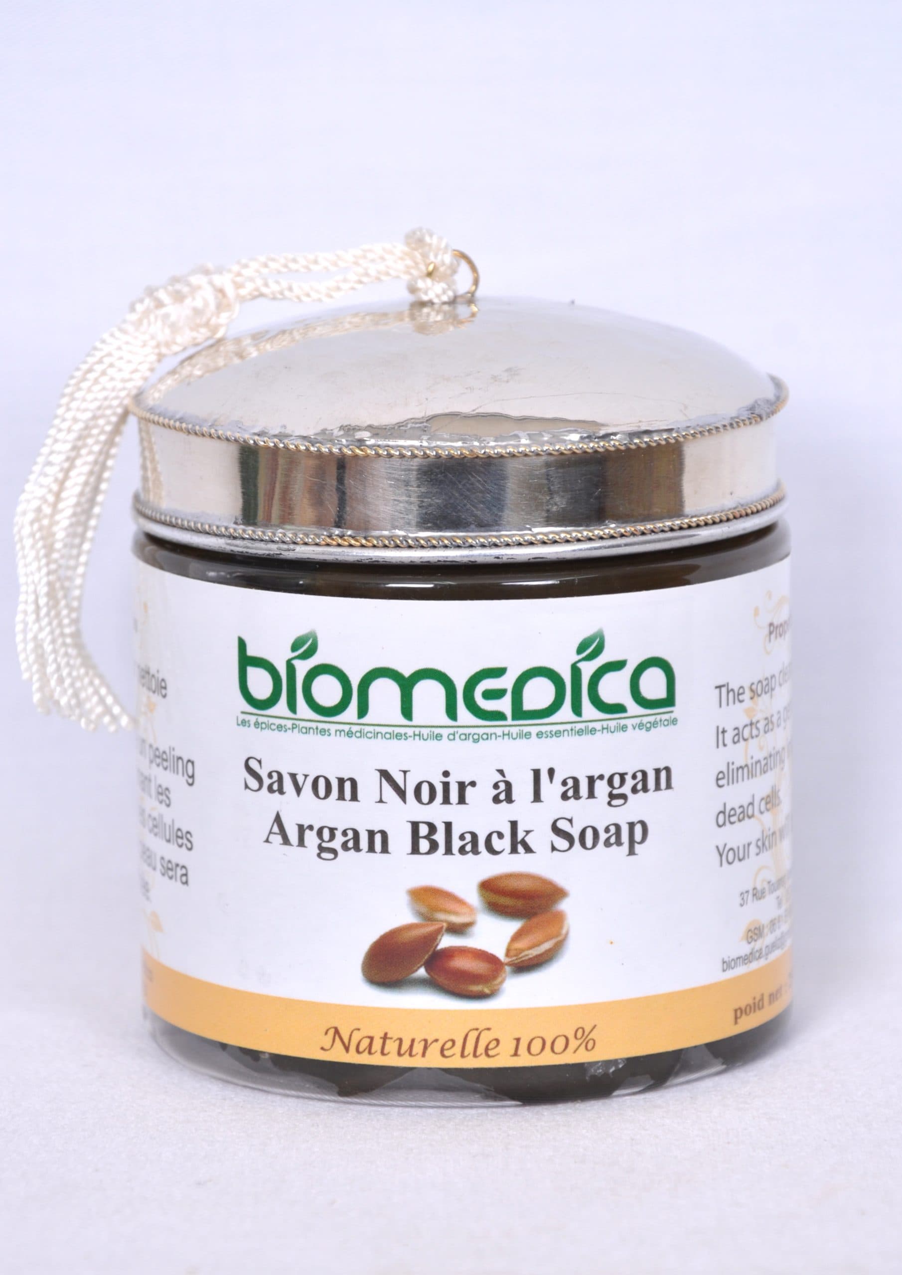 Savon noir argan, pâte beldi 250 g - Biomedica