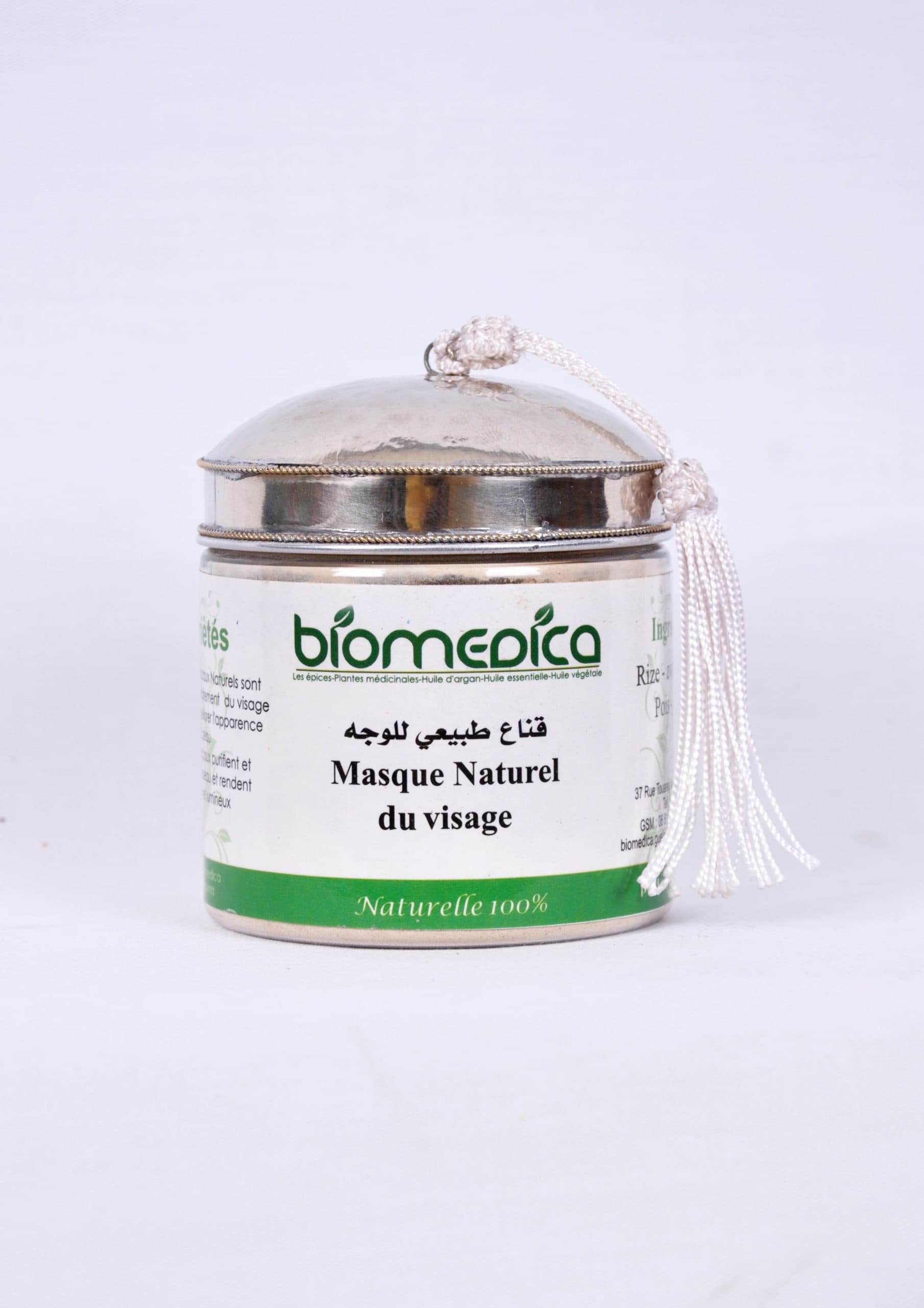 Masque poudre éclat naturelle pour le visage-100G