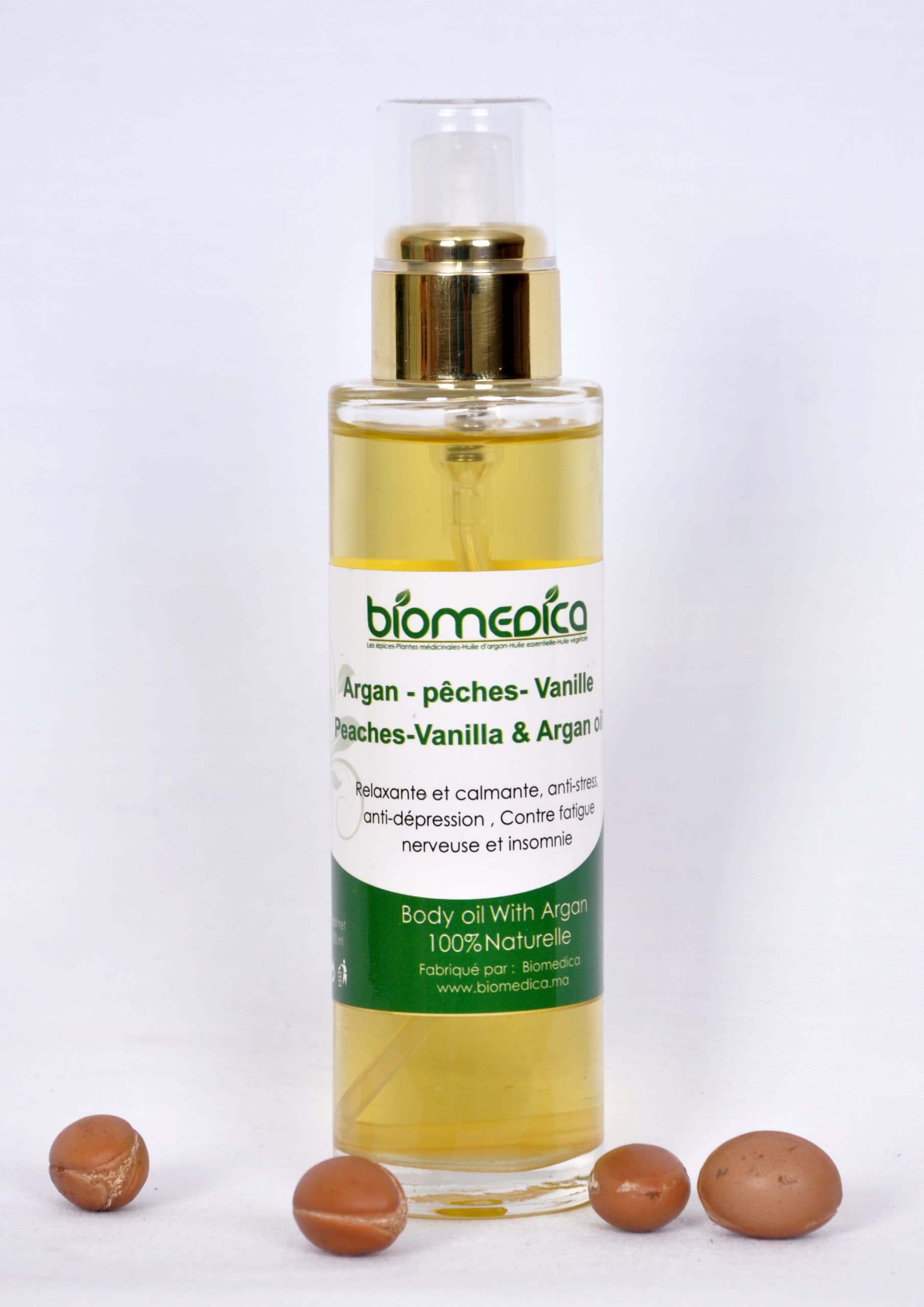 Huile relaxante et calmante vanille-pêche-100ML