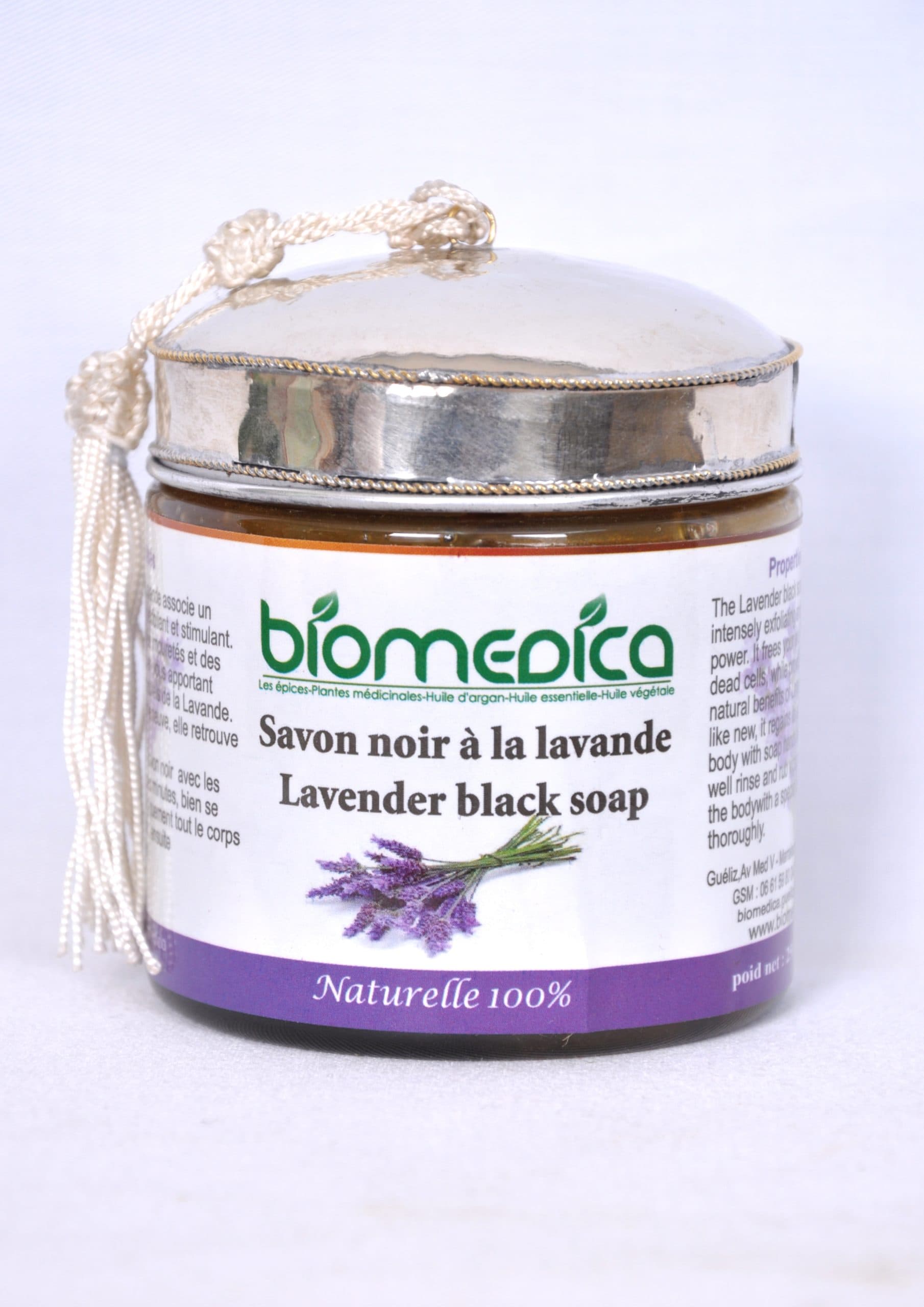Savon noir lavande, pâte beldi 250 g - Biomedica